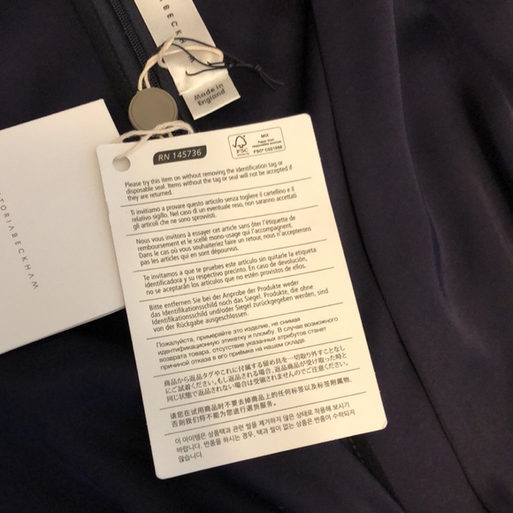 Gorgeous Victoria Beckham New w/Tags Navy Silk Evening Gown Sz 38 - Picture 14 of 16
